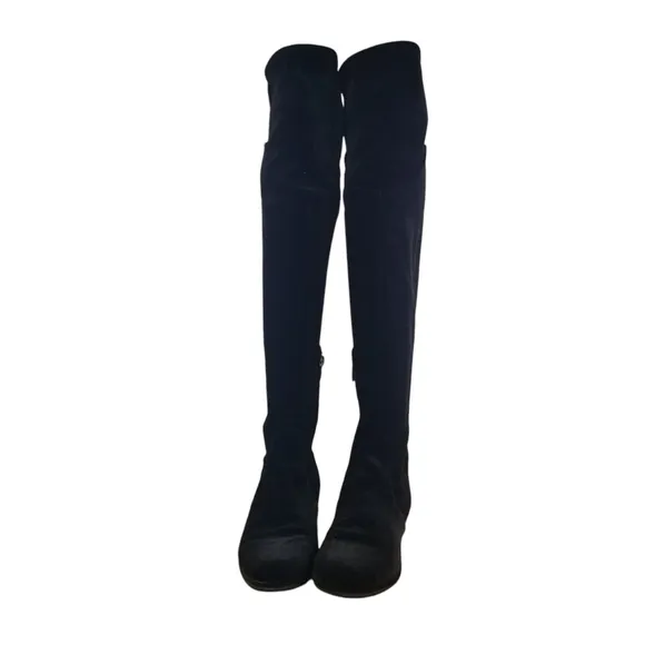 Marc Fisher Humor II black stretch velour over the knee boots