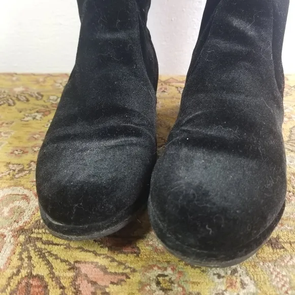 Marc Fisher Humor II black stretch velour over the knee boots