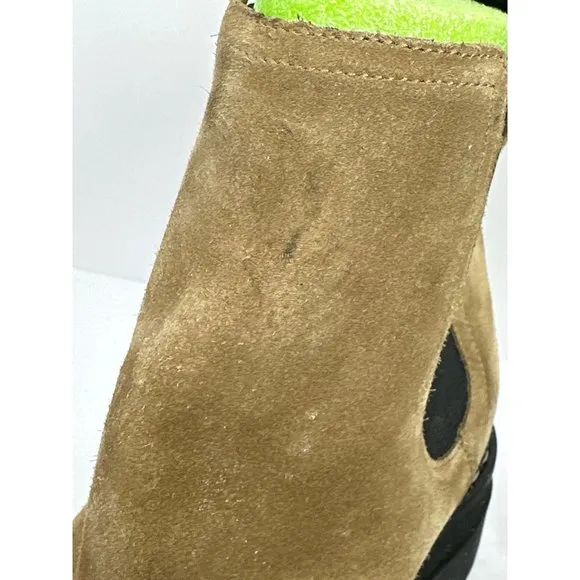 Marc Fisher LTD Womens 9.5 Privi Tan Leather Casual Ankle Boots Lug Sole 2&quot; heel