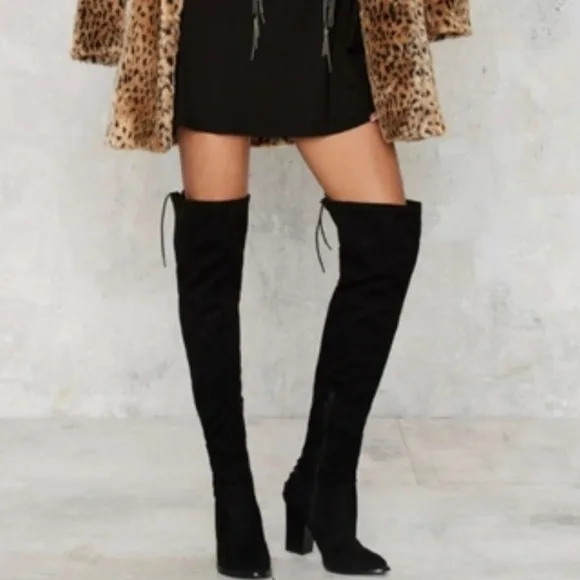 Marc Fisher Okun Thigh High Boots in Black, Size 5 New in Box EXCELLENT!