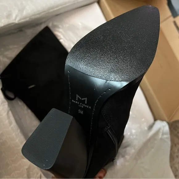 Marc Fisher Okun Thigh High Boots in Black, Size 5 New in Box EXCELLENT!