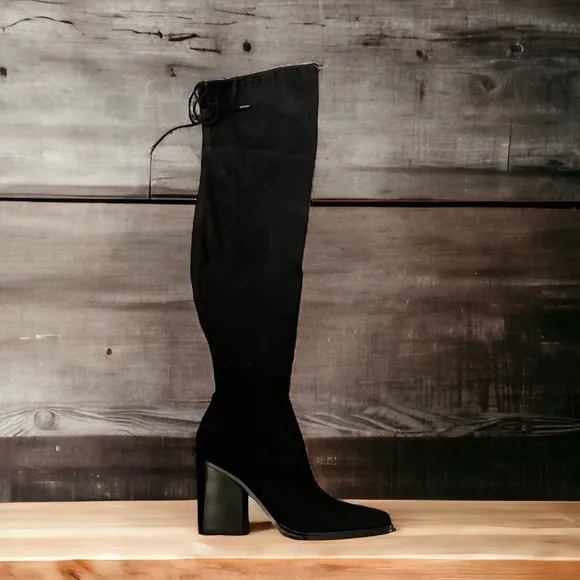 Marc Fisher Okun Thigh High Boots in Black, Size 5 New in Box EXCELLENT!