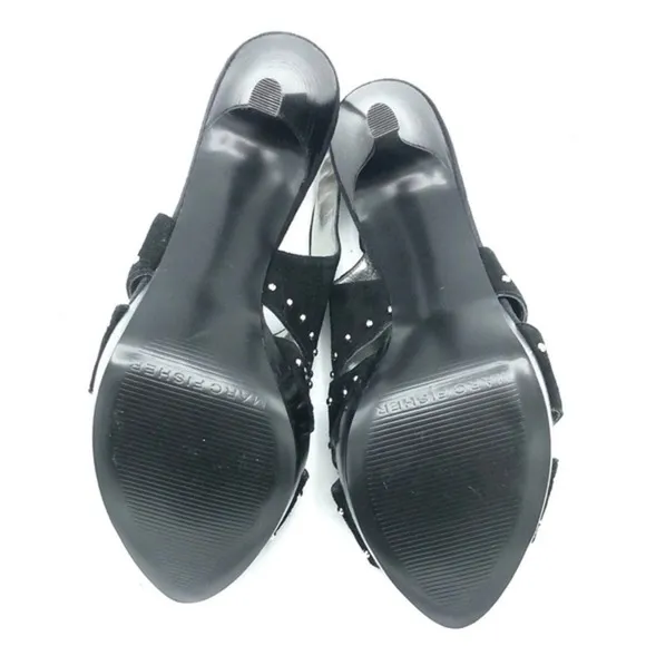 Marc Fisher Teron Slingback Heels 9.5 M Black Suede