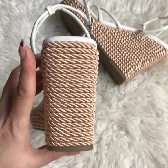 MARC FISHER White Espadrille sandals strappy design