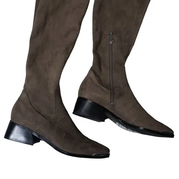 Marc Fisher Yakima Brown Suede Over the Knee Boots, Size 7