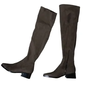 Marc Fisher Yakima Brown Suede Over the Knee Boots, Size 7