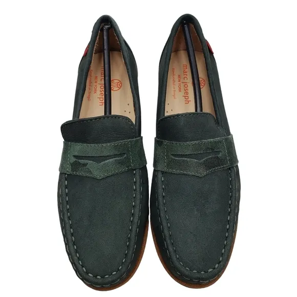 Marc Joseph | NIB Dumbo Emerald Green Preppy Classic Leather Loafers Boy's 3