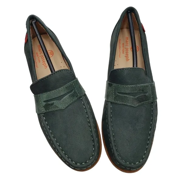 Marc Joseph | NIB Dumbo Emerald Green Preppy Classic Leather Loafers Boy's 3