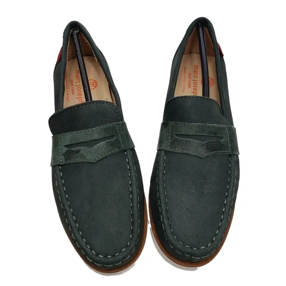 Marc Joseph | NIB Dumbo Emerald Green Preppy Classic Leather Loafers Boy's 3