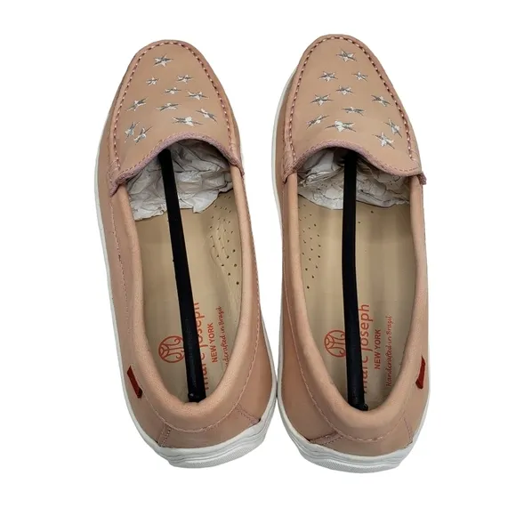 Marc Joseph | NIB Holland Blush Nobuck Silver Star Leather Chic Loafers Girl 5.5