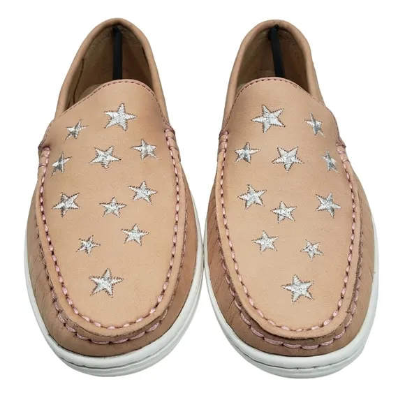 Marc Joseph | NIB Holland Blush Nobuck Silver Star Leather Chic Loafers Girl 5.5