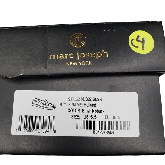Marc Joseph | NIB Holland Blush Nobuck Silver Star Leather Chic Loafers Girl 5.5