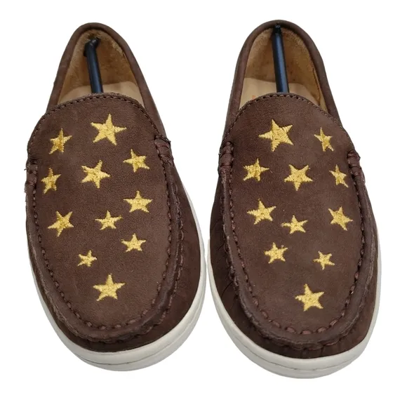 Marc Joseph | NIB Holland Brown Nobuck Gold Star Leather Chic Loafers Girl's 12