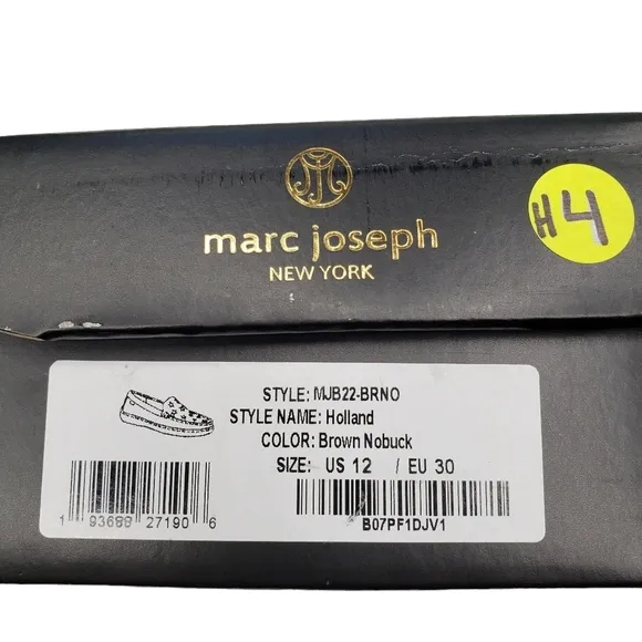 Marc Joseph | NIB Holland Brown Nobuck Gold Star Leather Chic Loafers Girl's 12