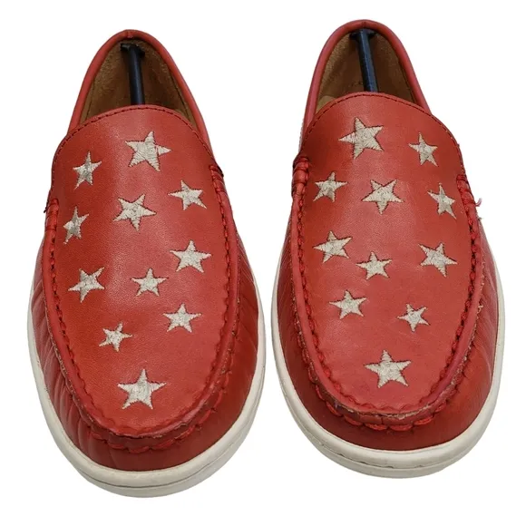 Marc Joseph | NIB Holland Coral Napa Silver Star Leather Chic Loafers Girl's 3.5