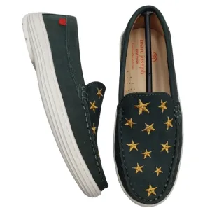 Marc Joseph | NIB Holland Emerald Green Gold Star Leather Chic Loafers Girl's 1
