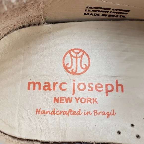 Marc Joseph | NIB Holland Light Grey Nobuck Silver Star Leather Loafers Girl 1.5