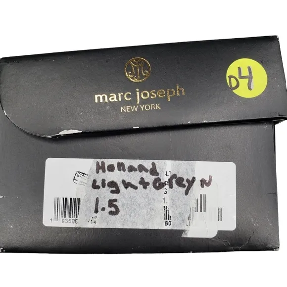 Marc Joseph | NIB Holland Light Grey Nobuck Silver Star Leather Loafers Girl 1.5