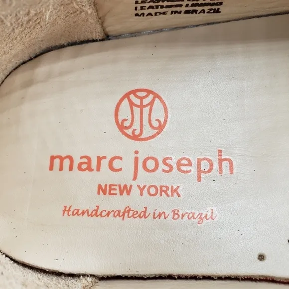 Marc Joseph | NIB Holland Light Grey Nobuck Silver Star Leather Loafers Girl 4.5