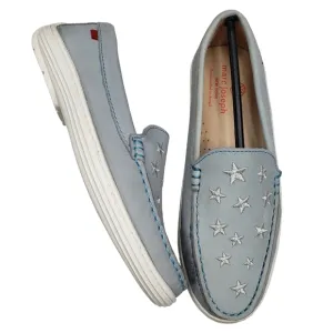 Marc Joseph | NIB Holland Light Grey Nobuck Silver Star Leather Loafers Girl 4.5