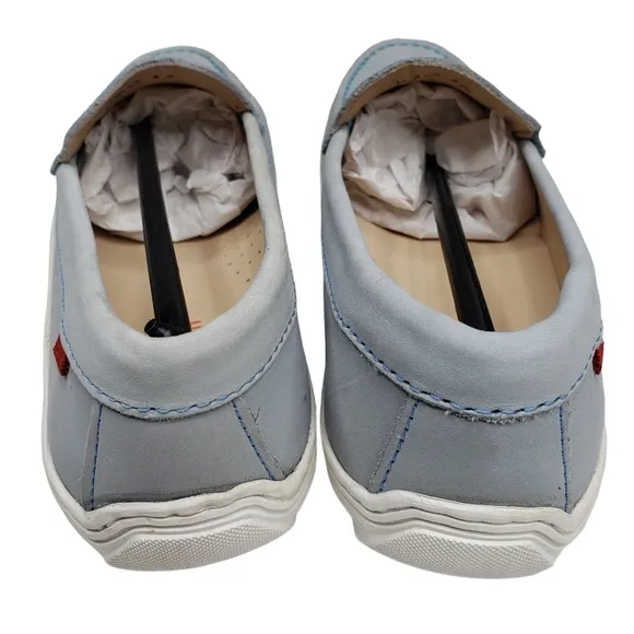 Marc Joseph | NIB Holland Light Grey Nobuck Silver Star Leather Loafers Girl 4.5