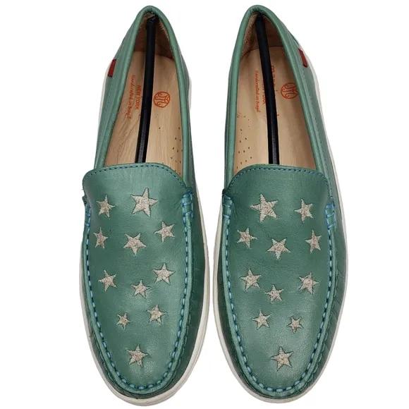 Marc Joseph | NIB Holland Pacific Napa Silver Star Leather Loafers Girl's 5.5