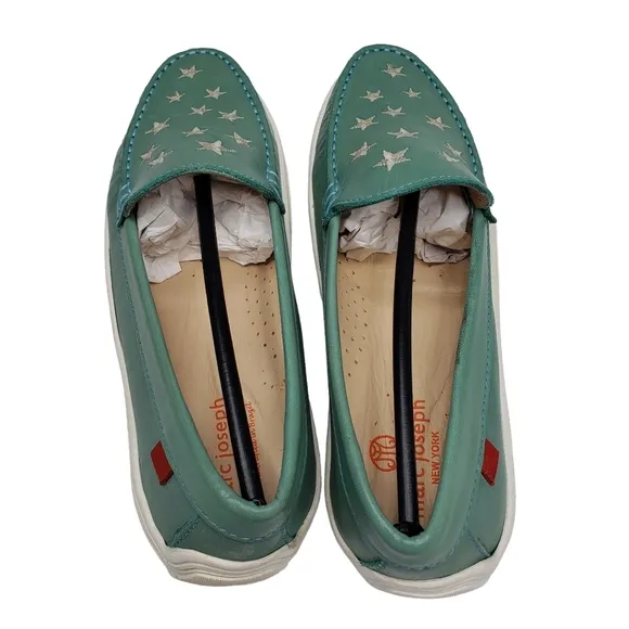 Marc Joseph | NIB Holland Pacific Napa Silver Star Leather Loafers Girl's 5.5