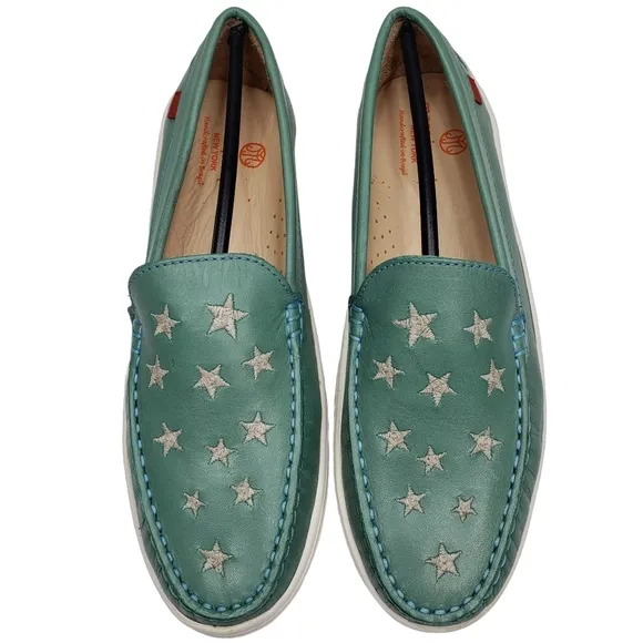 Marc Joseph | NIB Holland Pacific Napa Silver Star Leather Loafers Girl's 5.5