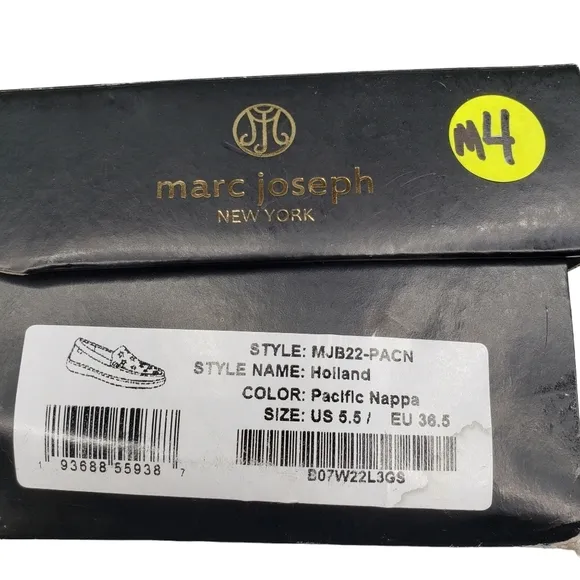 Marc Joseph | NIB Holland Pacific Napa Silver Star Leather Loafers Girl's 5.5