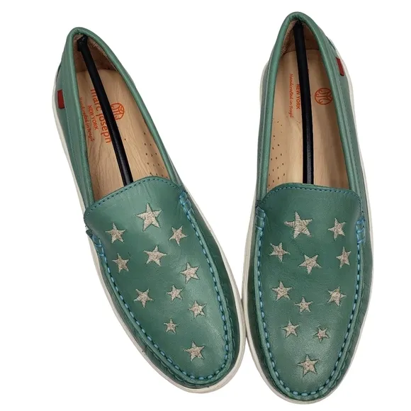 Marc Joseph | NIB Holland Pacific Napa Silver Star Leather Loafers Girl's 5.5