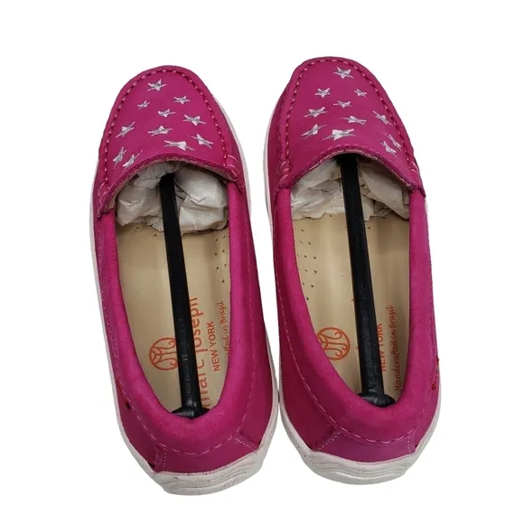 Marc Joseph | NIB Holland Pink Nobuck Silver Star Leather Chic Loafers Girl's 11