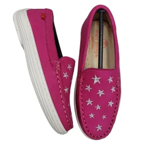 Marc Joseph | NIB Holland Pink Nobuck Silver Star Leather Chic Loafers Girl's 11