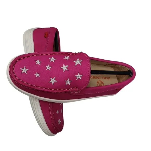 Marc Joseph | NIB Holland Pink Nobuck Silver Star Leather Chic Loafers Girl's 11