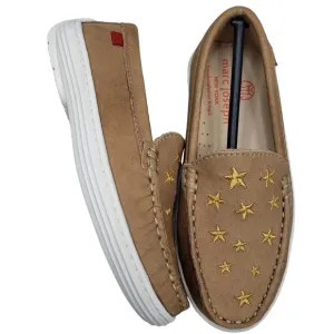 Marc Joseph | NIB Holland Porcelain Nobuck Gold Star Leather Loafers Girl's 11.5