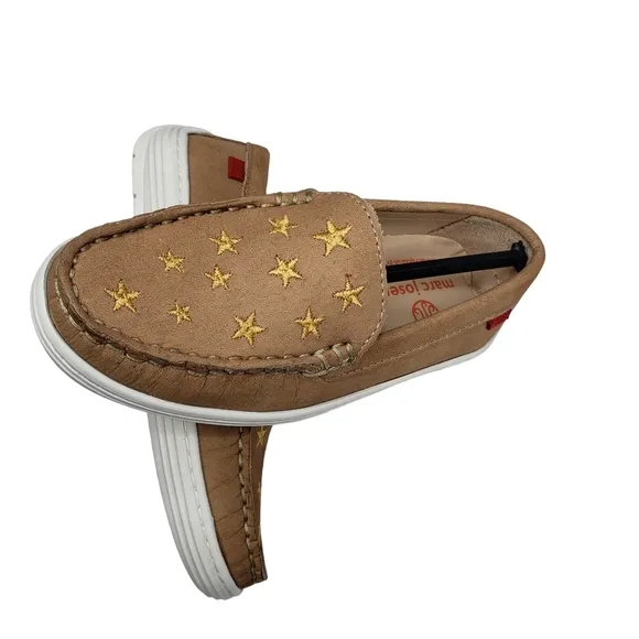 Marc Joseph | NIB Holland Porcelain Nobuck Gold Star Leather Loafers Girl's 11.5