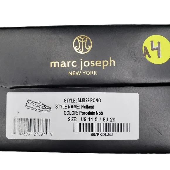 Marc Joseph | NIB Holland Porcelain Nobuck Gold Star Leather Loafers Girl's 11.5