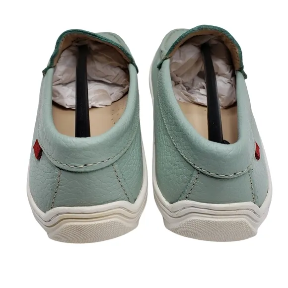 Marc Joseph | NIB Holland Powder Green Grainy Silver Star Leather Loafers 2.5