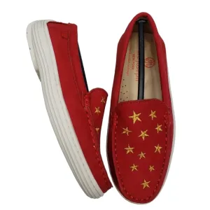 Marc Joseph | NIB Holland Red Nobuck Gold Star Leather Chic Loafers Girl's 12