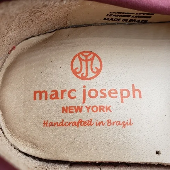 Marc Joseph | NIB Holland Wine Nobuck Gold Star Leather Loafers Girl's 4.5