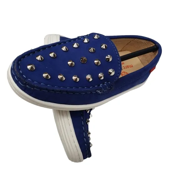 Marc Joseph | NIB Louisville Blue Nobuck Leather Preppy Studded Loafers Girl 11