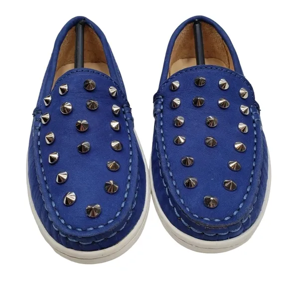 Marc Joseph | NIB Louisville Blue Nobuck Leather Preppy Studded Loafers Girl 11