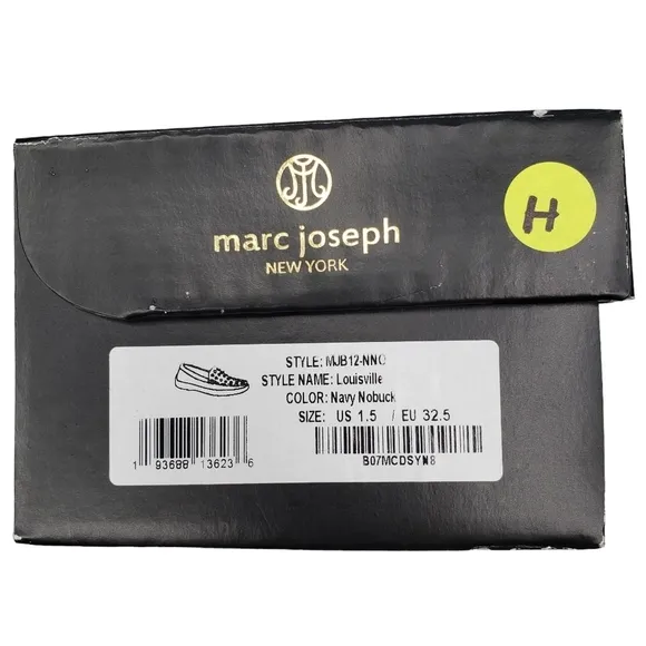 Marc Joseph | NIB Louisville Navy Nobuck Blue Leather Studded Loafers Girl's 1.5