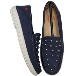 Marc Joseph | NIB Louisville Navy Nobuck Blue Leather Studded Loafers Girl's 4.5