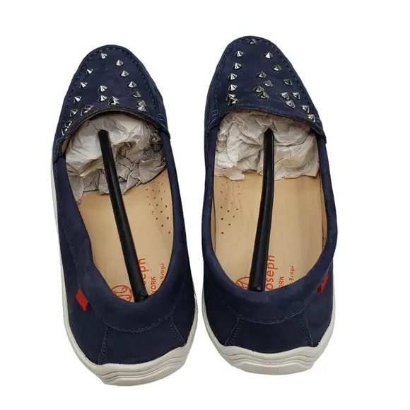 Marc Joseph | NIB Louisville Navy Nobuck Blue Leather Studded Loafers Girl's 5.5