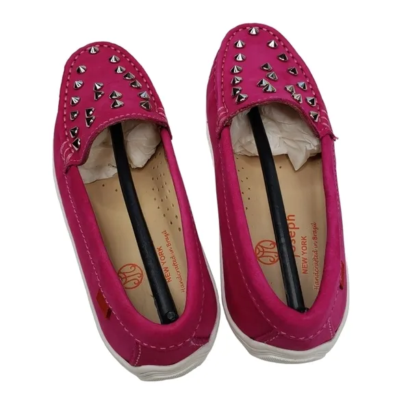 Marc Joseph | NIB Louisville Pink Nobuck Leather Studded Loafers Girl's 12.5