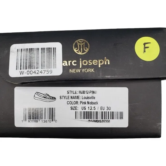 Marc Joseph | NIB Louisville Pink Nobuck Leather Studded Loafers Girl's 12.5