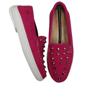 Marc Joseph | NIB Louisville Pink Nobuck Leather Studded Loafers Girl's 12.5