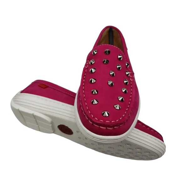Marc Joseph | NIB Louisville Pink Nobuck Leather Studded Loafers Girl's 12.5