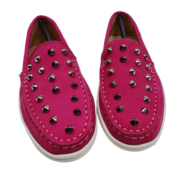Marc Joseph | NIB Louisville Pink Nobuck Leather Studded Loafers Girl's 12.5