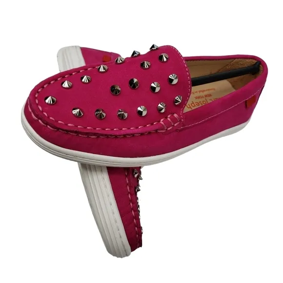 Marc Joseph | NIB Louisville Pink Nobuck Leather Studded Loafers Girl's 12.5